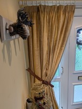 bespoke Vintage Gold Valore Velvet Leather large Long Door Curtain