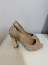 Women Beige Peep Toe Heels