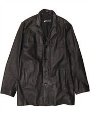 VINTAGE Mens Leather Jacket UK 42 XL Black Leather CJ12