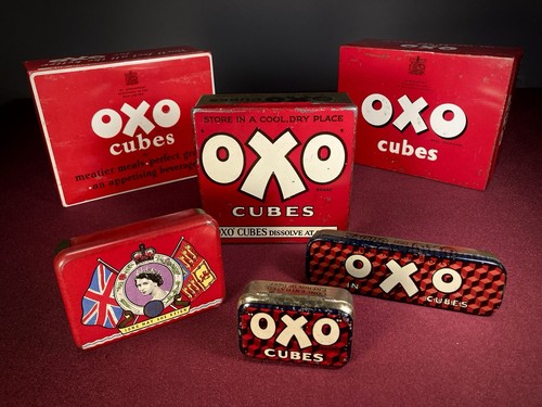 Lot vintage oxo tins - of,