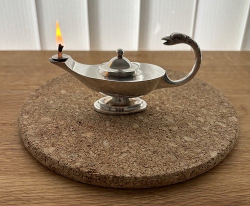 Victorian silver genie - silver,