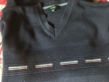 Vintage Mens Wolsey Navy Merino Wool Sweater Size XL