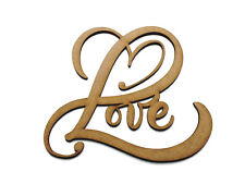 Wooden Love Hearts Valentines Sign Word Plaque MDF Craft Shape Decoration