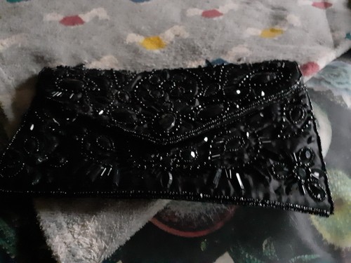 Black jewelled clutch bag - f&f,