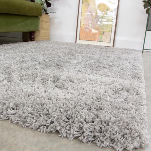 Silver cosy shaggy rug - silver,