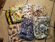 X 7 reusable nappies Pocket