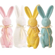 Happy Easter Flocked Rabbit