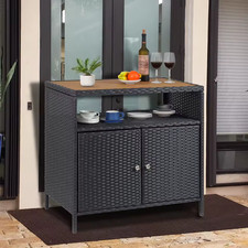 Outdoor Wicker Storage Cabinet