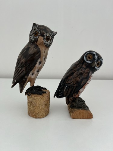 Vintage wooden owl - vintage,
