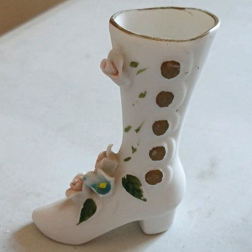 Ceramic shoe boot ornament - ceramic,