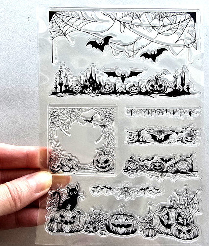 Clear stamps halloween border - clear,