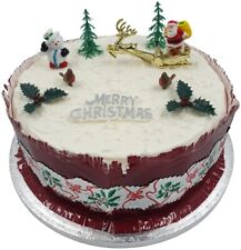 9 piece SET Merry Christmas Cake Decorations yule log cupcake toppers 