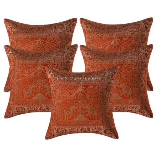 Indian brocade pillow - indian,