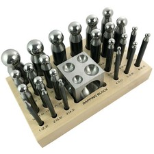 25 pc Doming Block and Punch Set made of Steel Dapping craft metal working tool