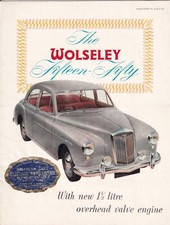 WOLSELEY FIFTEEN-FIFTY WITH NEW 1.1/2 LITRE OVERHEAD VALUE ENGINE BROCHURE.
