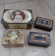 Vintage Tins Thorne's Toffee Kemps Antique Casket Co-op Biscuits Money Box  X4
