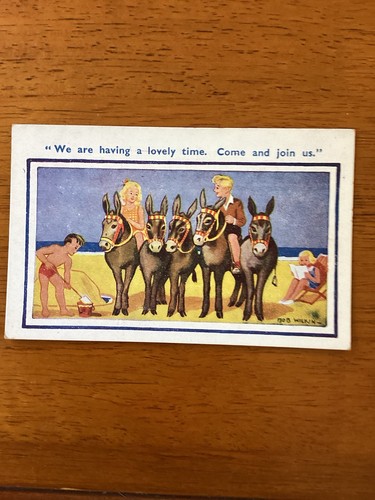 Vintage comic seaside postcard - comic,