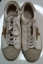 Next Star Pumps 6 39 Sneakers Low Top Glitter White Faux Leather Shoes Good W29