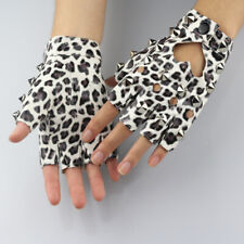 Gloves Half Finger Stud Rivet Punk Gothic Chic Women Faux Leather Fingerless