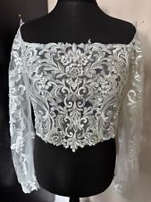 Maggie Sottero embroidered long sleeved wedding bolero size 14 in ivory - JAC29