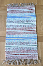 Vintage Scandinavian woven rag rug