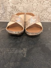 Pavers  Wide Fit Wedge Open Toe Mules With Crossover Front. EU 40