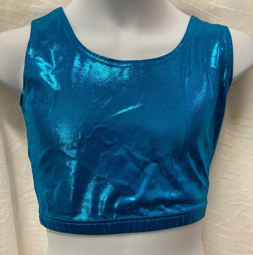 Metallic foil spandex crop - foil,