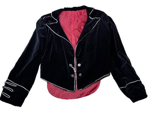 Vintage black velvet hussar - black,