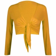 WOMENS PLAIN TIE KNOT SHRUG