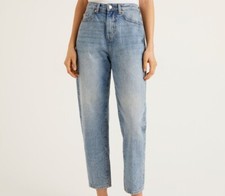 Women`s High Waist Boyfriend Mom Jeans Size 6 to 18 Tapered - NEW - RRP £50