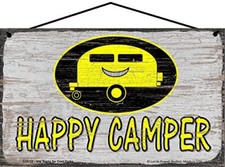Happy Camper Sign Smiling RV