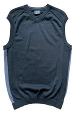 NIKE GOLF Mens Wool Sweater Vest Size M Medium Sleeveless Black V-Neck VGC