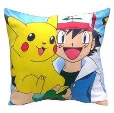 Pokemon Pikachu & Ash Cushion Vintage Fabric - alien couture - Matches Duvet