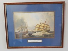 Framed Ship Print Picture Tea Clippers Outward Bound 1856 J W Carmichael
