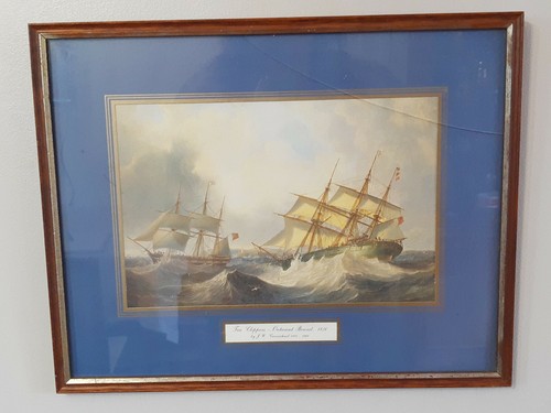 Framed ship print - framed,