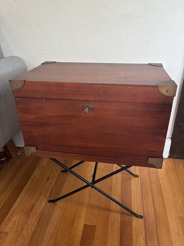Vintage antique wood brass - wood,