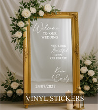 Personalised wedding mirror - wedding,