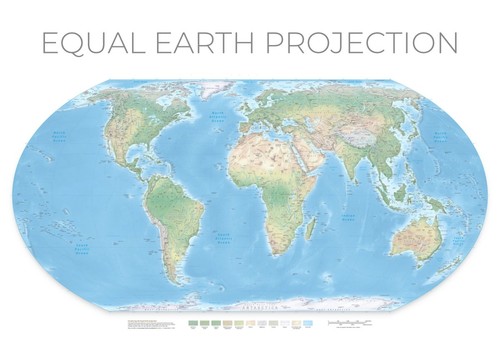 Equal earth wall map - wall,