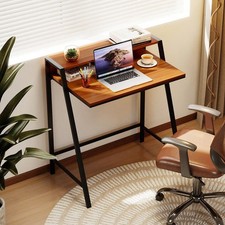 Walnut black 80cm tier - walnut, 2-tier