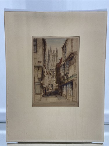 Vtg orig coloured drypoint - orig.,