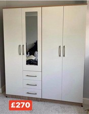 Brand New 4 Doors Combi Cupboard/Wardrobe With Drawers/Mirror Only £270  ❤️ 