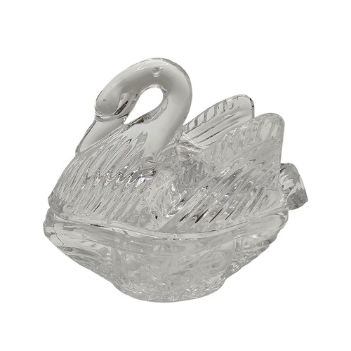 Vtg crystal clear glass swan - vtg,