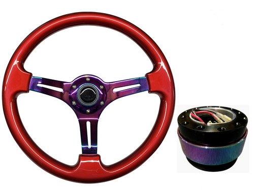 Red neo chrome steering - red,