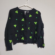 Michael Simon PM Cardigan Embroidered Beaded Shamrock St Patrick's Day Petite