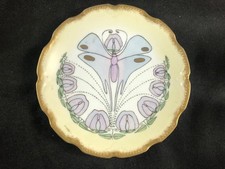 FINE ANTIQUE FRENCH LIMOGES LADY ARTIST PORCELAIN HAND PAINTED WALL PLATE. #1