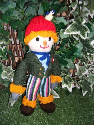 Hand knitted scarecrow soft - knitted, 'scarecrow'