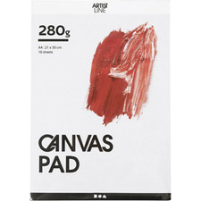 A4 Canvas Paper Pad 280gsm Artist Primed Block Oil & Acrylic Painting 10 Sheets