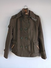 Superdry Regiment Blazer Wool Double Breast Formal Pea Coat - Women's Small