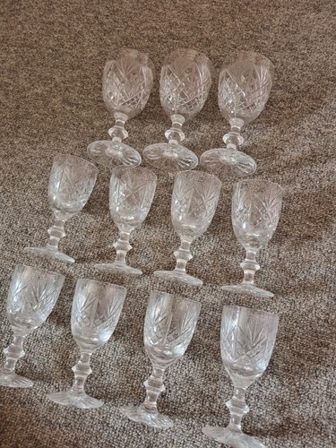 Vintage crystal glass set 8 - glass,