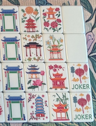 Rose red pagoda mahjong - red, tile
